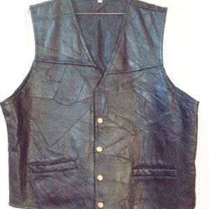 (FINAL SALE) Genuine Leather Vest (XXL)